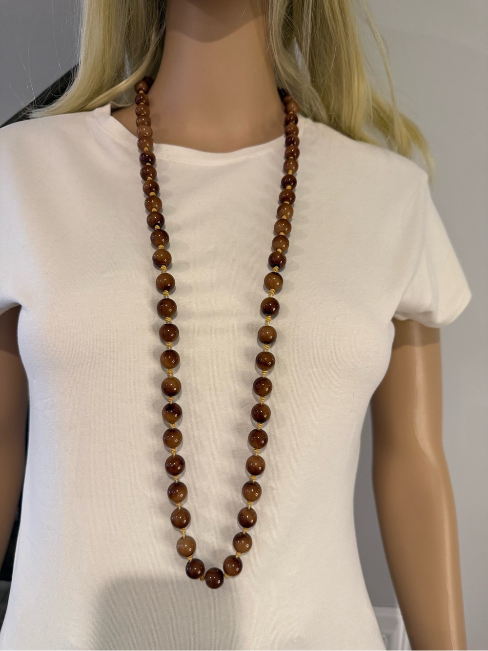 Laila Rowe Long Brown Beaded Necklace for Women